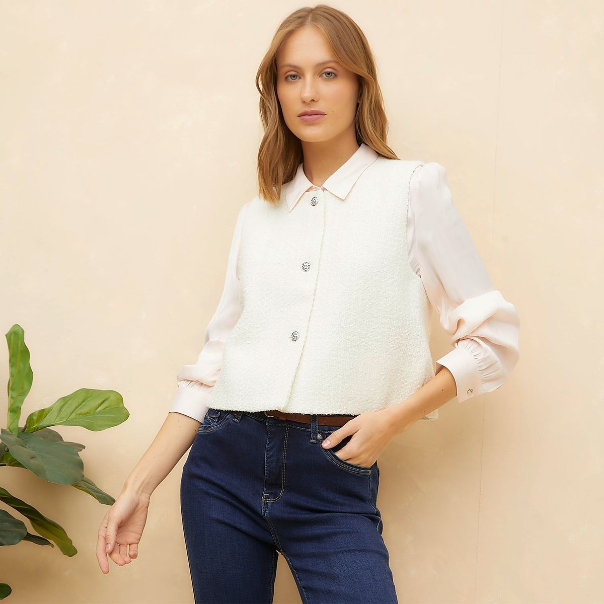 ELLE - Chaleco Casual Mujer Elle