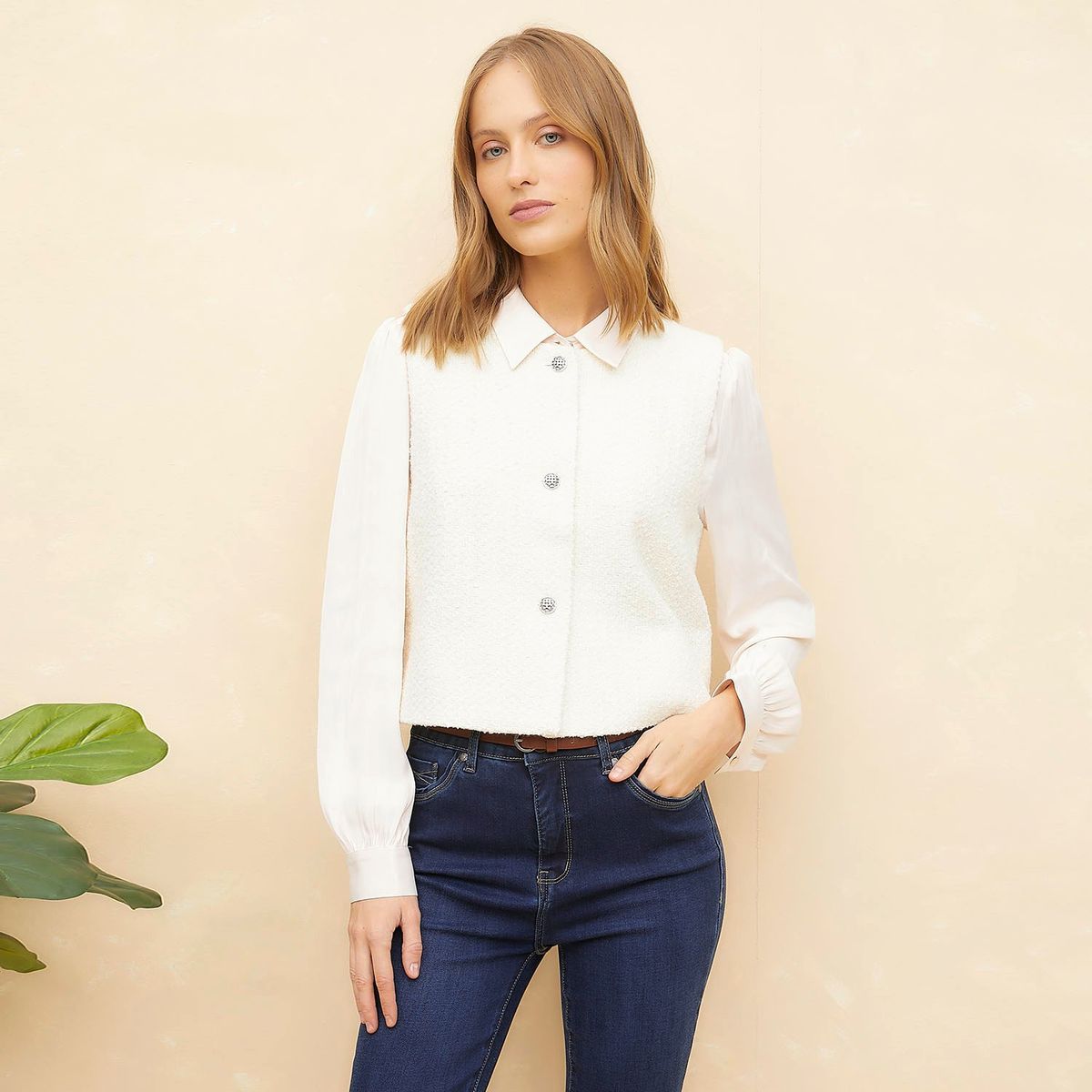 ELLE - Chaleco Casual Mujer Elle