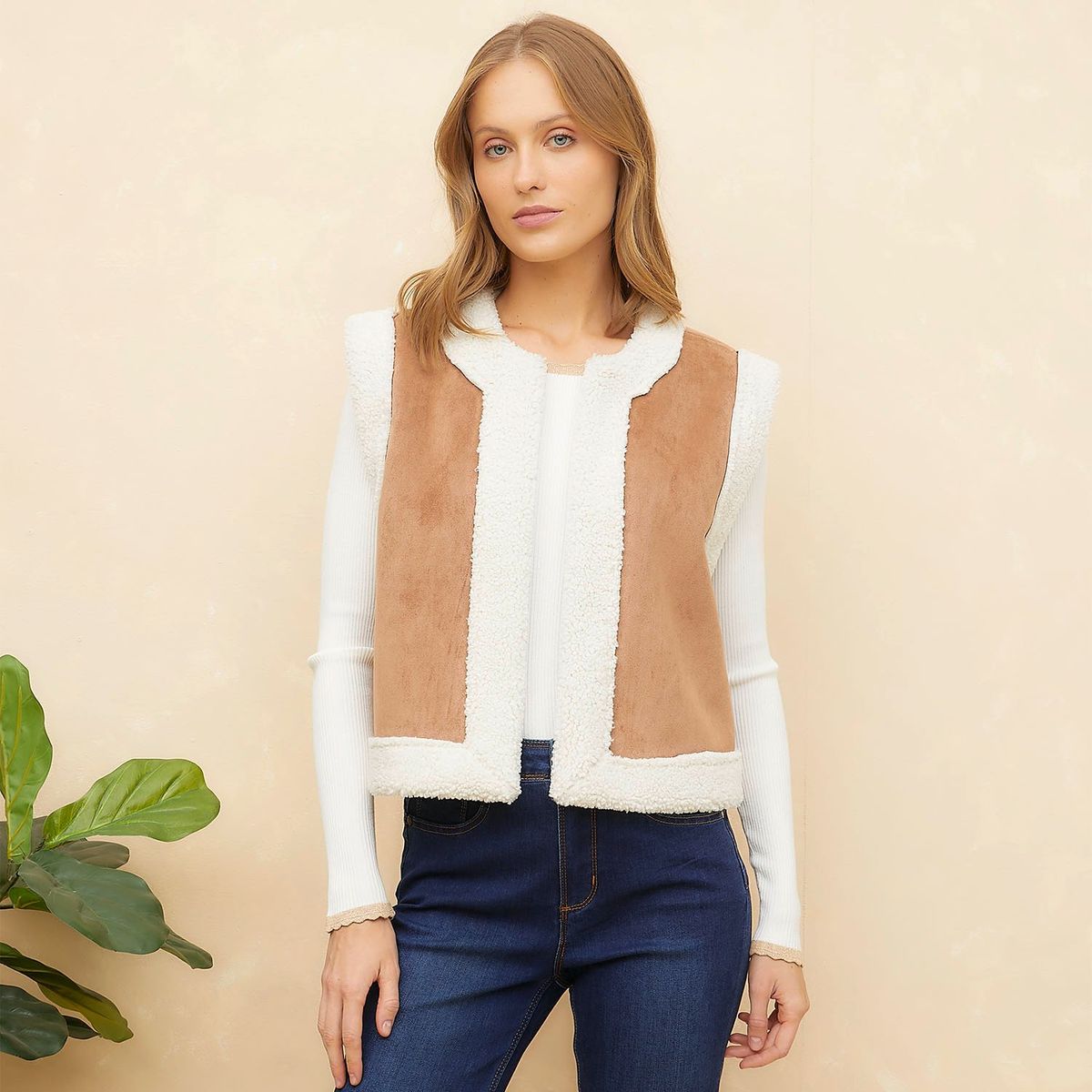 ELLE - Chaleco Casual Mujer Elle