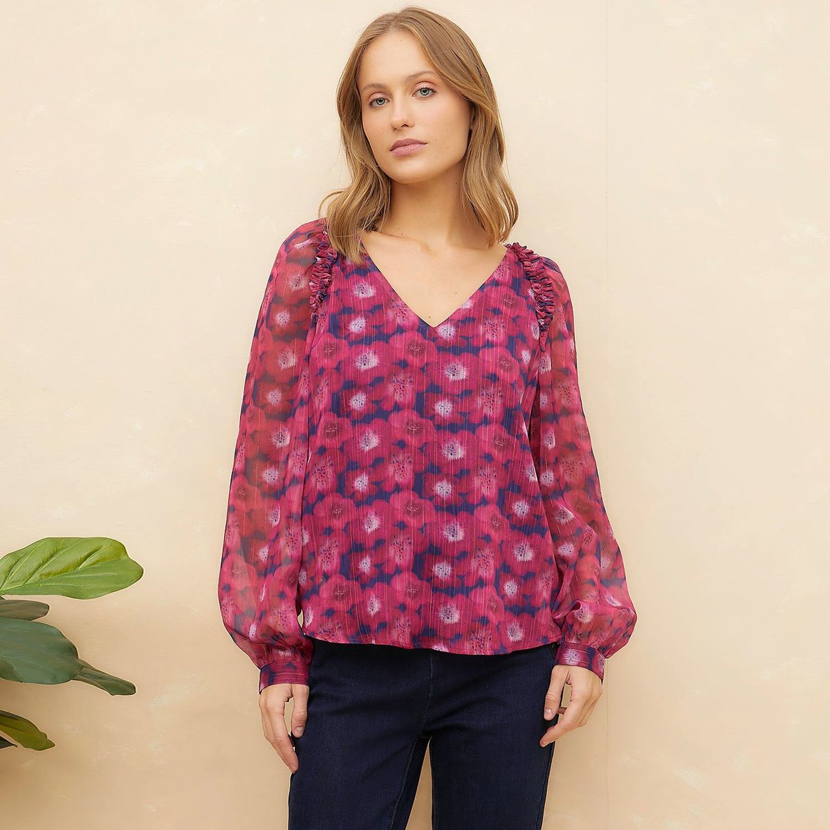 ELLE - Blusa Casual Mujer Elle
