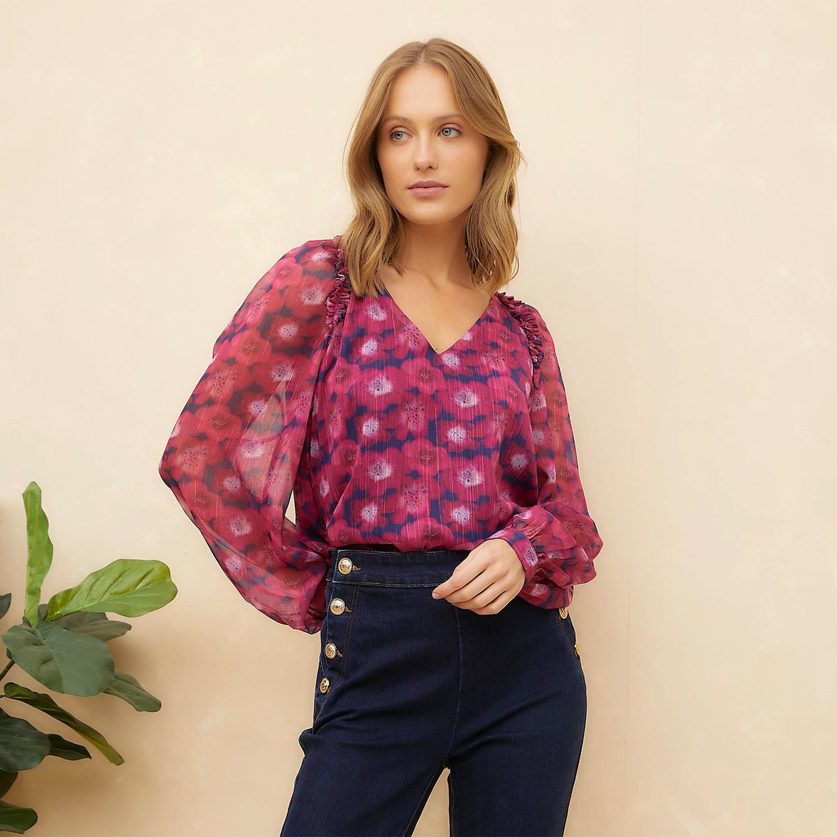 ELLE - Blusa Casual Mujer Elle