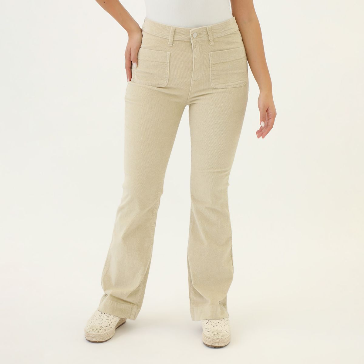 ELLE - Pantalón Flare Casual Mujer Elle