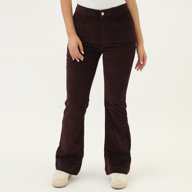 ELLE - Pantalón Flare Casual Mujer Elle