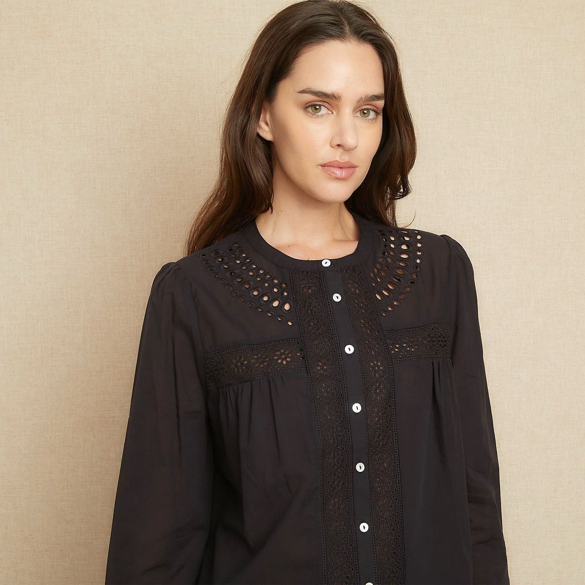 UNIVERSITY CLUB - Blusa Manga Larga Algodón Diseño Liso University Club Mujer