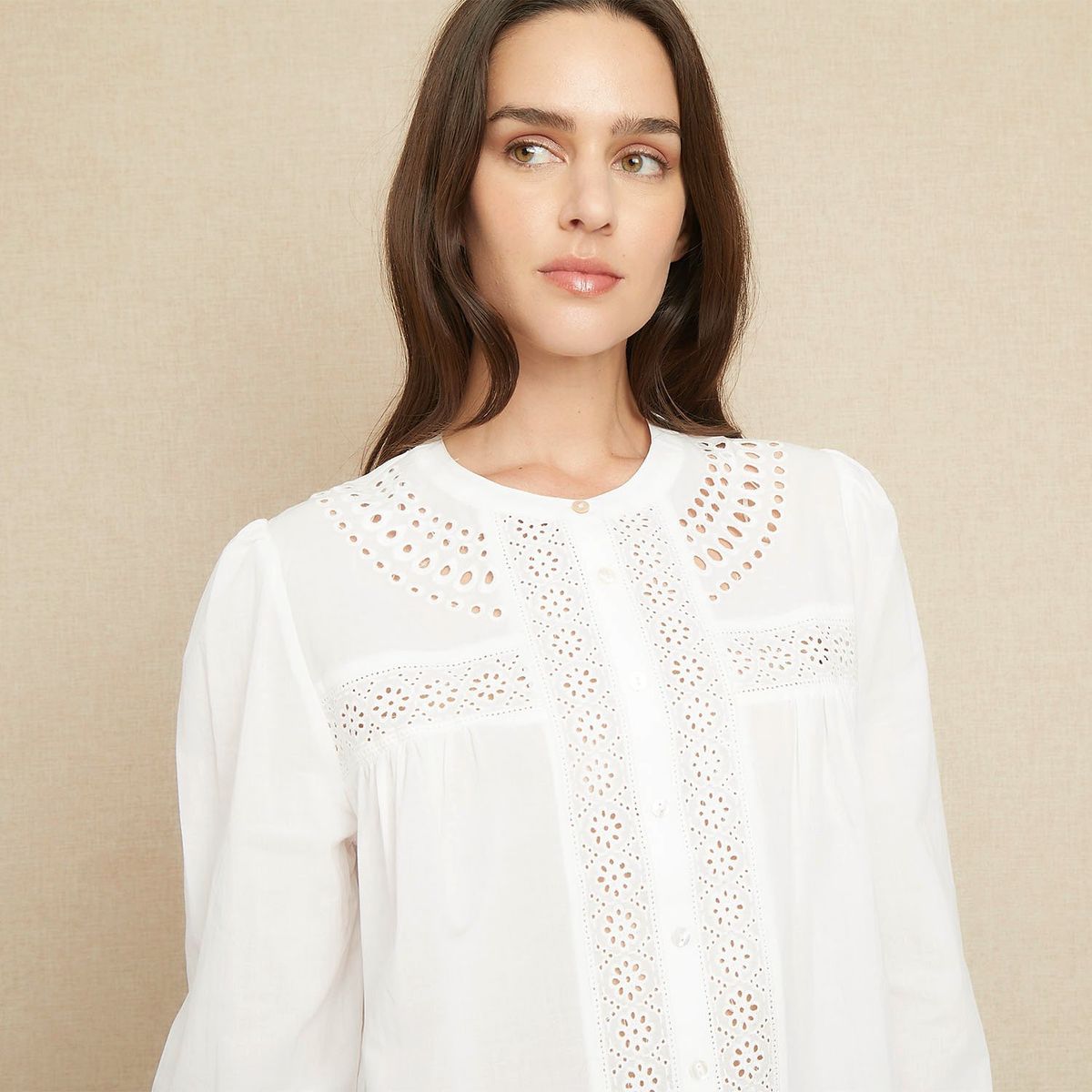 UNIVERSITY CLUB - Blusa Manga Larga Algodón Diseño Liso University Club Mujer