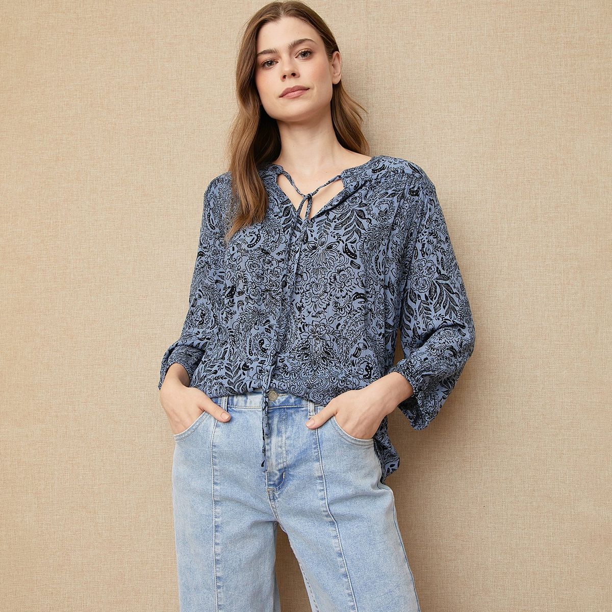 UNIVERSITY CLUB - Blusa Manga Larga Casual Mujer University Club