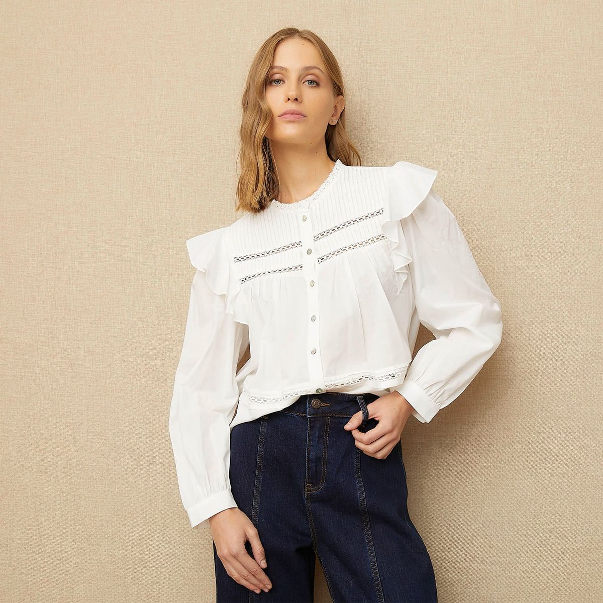 UNIVERSITY CLUB - Blusa Manga Larga 100% Algodón Mujer University Club