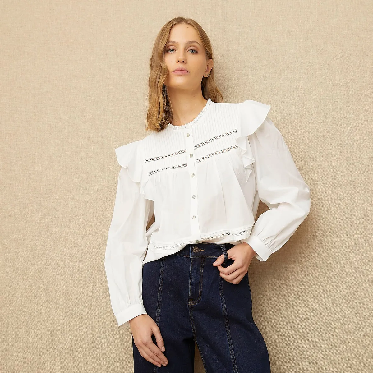 UNIVERSITY CLUB - Blusa Manga Larga 100% Algodón Mujer University Club