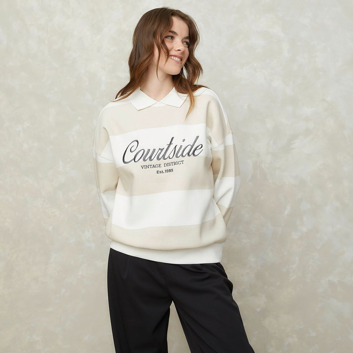 SYBILLA - Polera Sybilla Mujer Manga Larga Algodón Liso