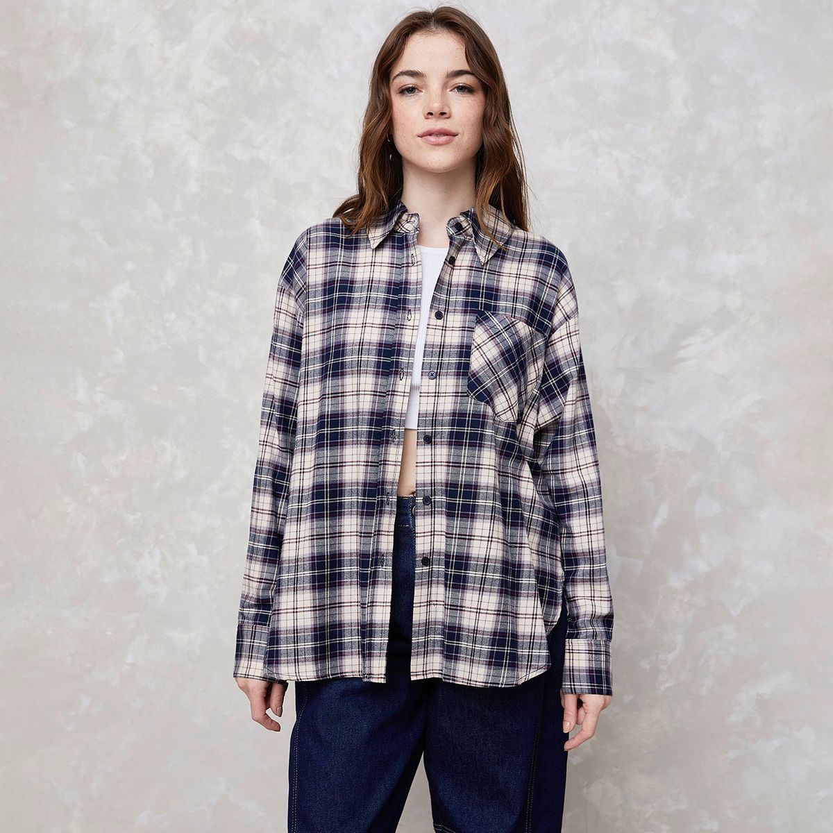 SYBILLA - Camisa a Cuadros Sybilla Manga Larga Algodón Mujer