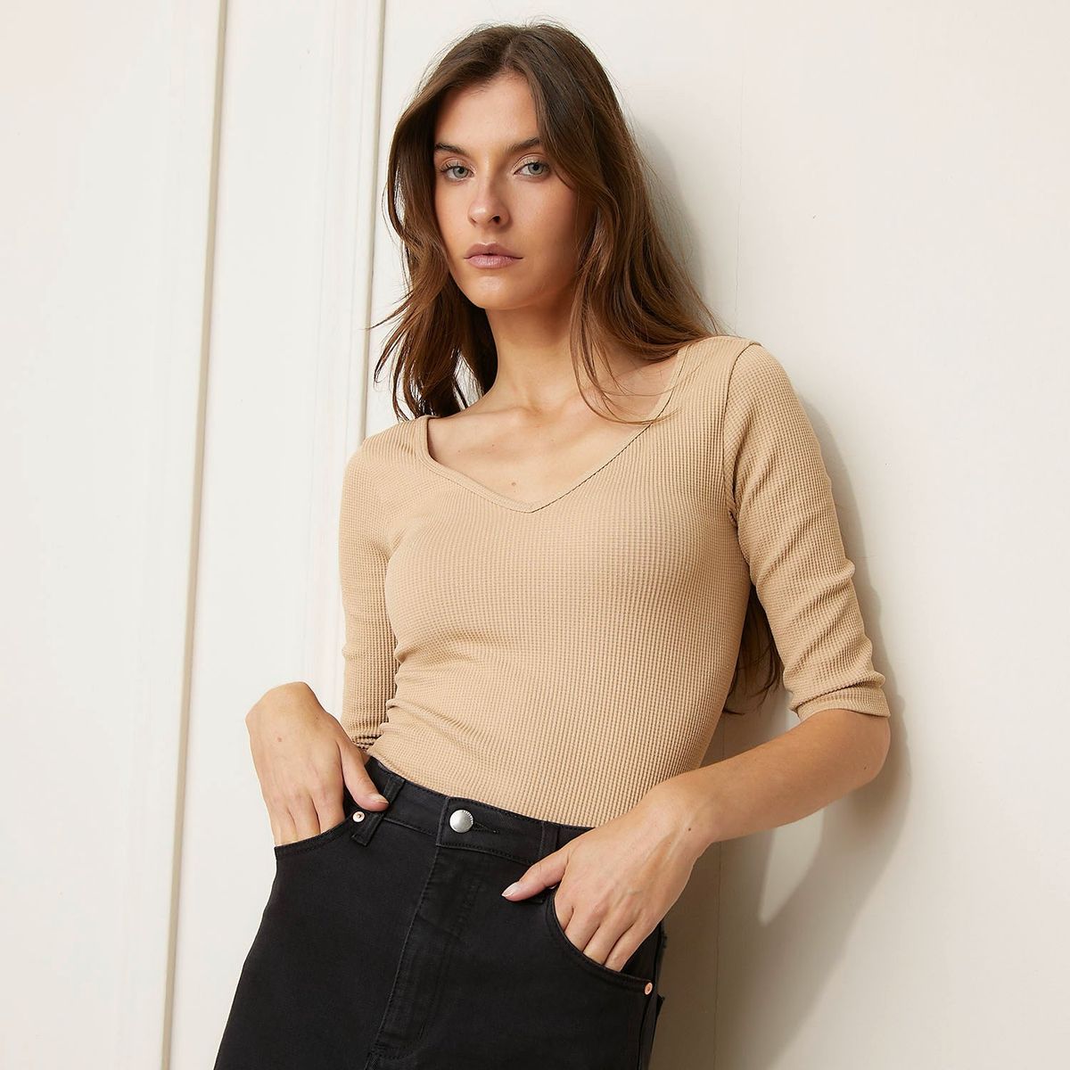 BASEMENT - Polo Manga Larga Casual Mujer Basement