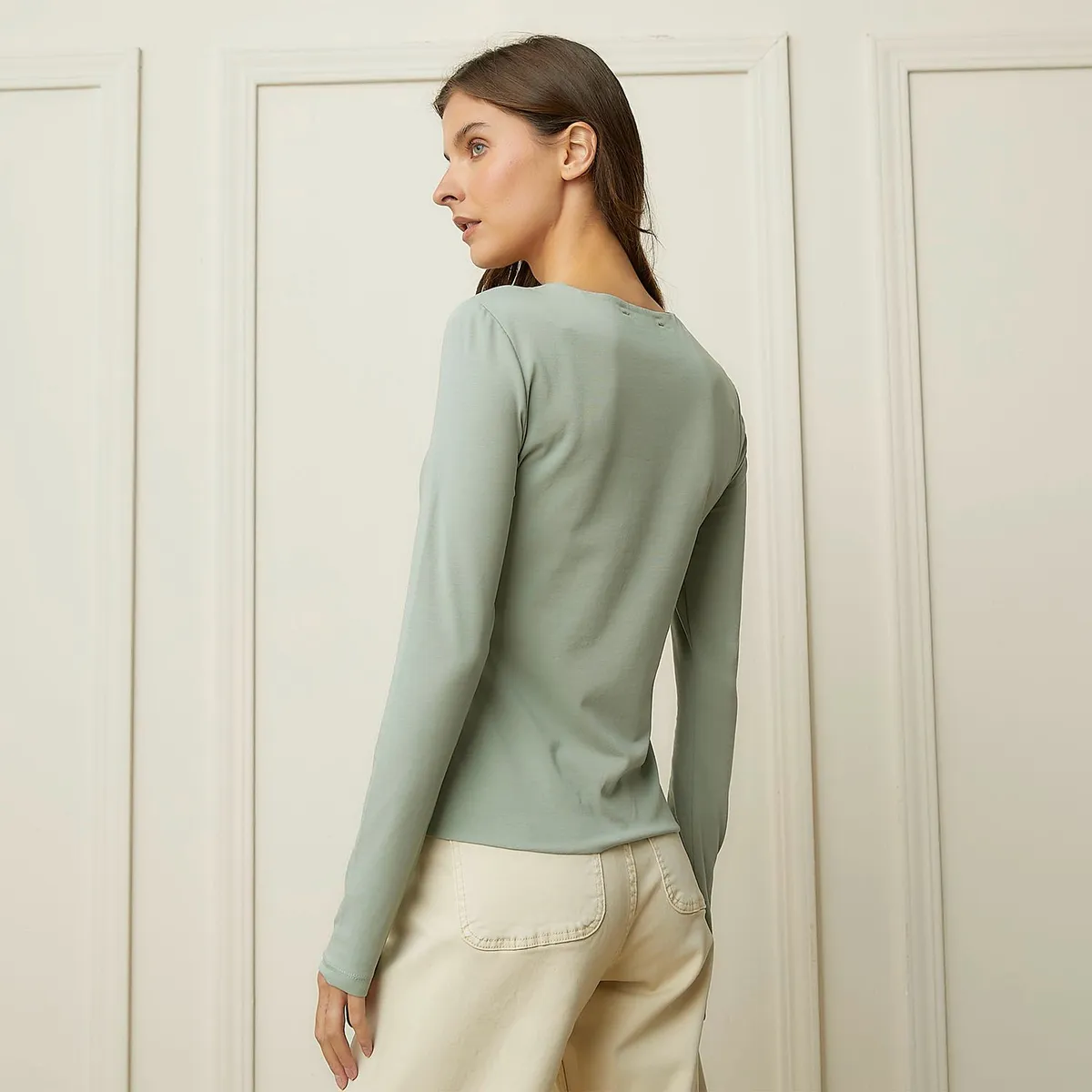 BASEMENT - Polo Manga Larga Algodón Mujer Basement