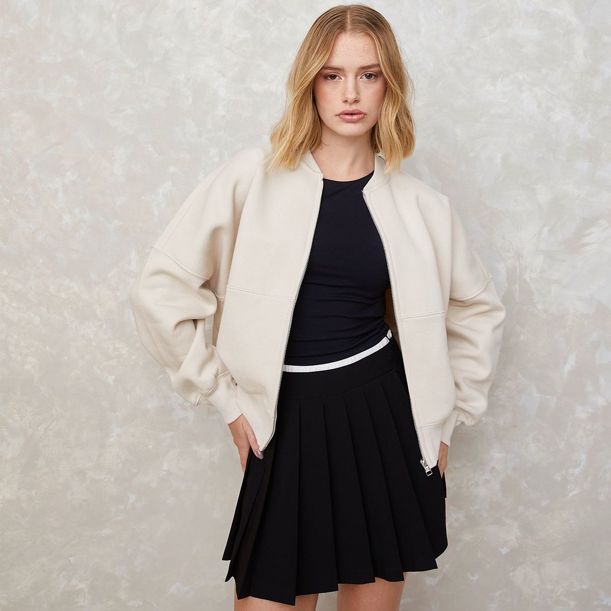 SYBILLA - Polera Sybilla Algodón Manga Larga Mujer Diseño Liso