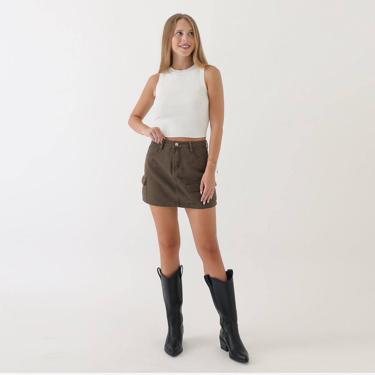 SYBILLA - Falda Sybilla Mini Mujer Algodón Animal Print Tiro Alto