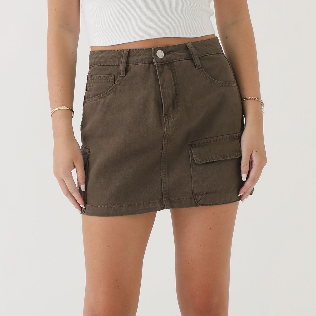 SYBILLA - Falda Sybilla Mini Mujer Algodón Animal Print Tiro Alto