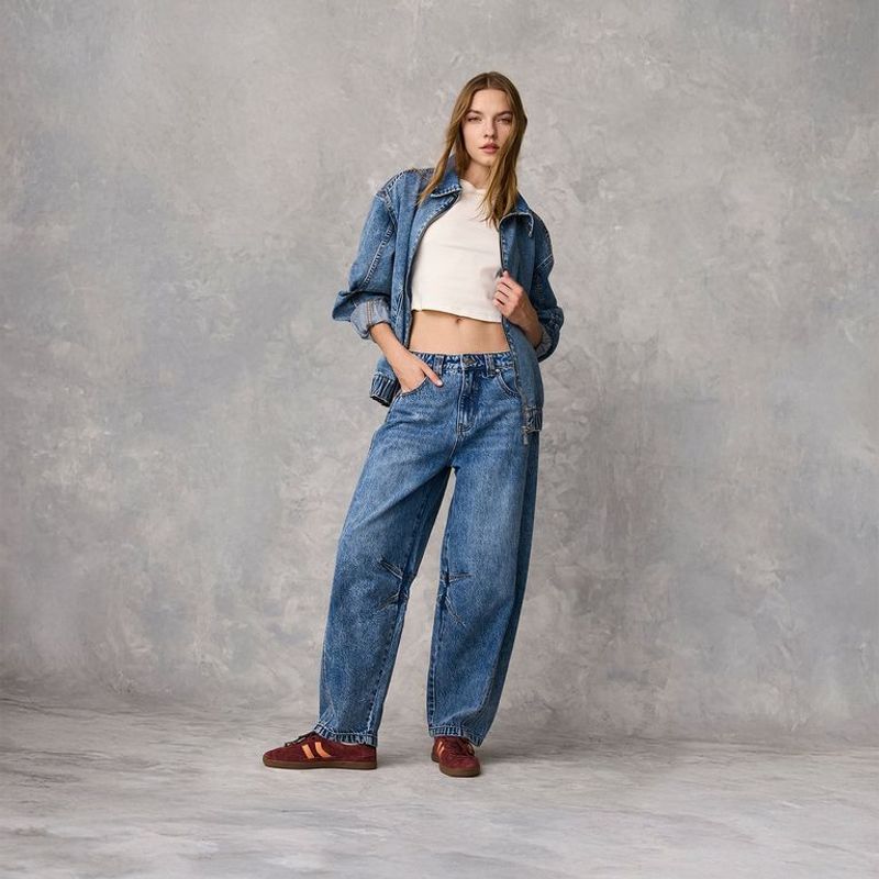 SYBILLA - Jeans Sybilla Wide Leg Mujer Algodón Casual