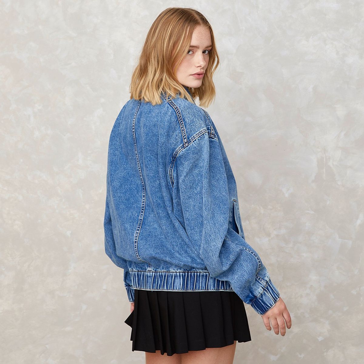 SYBILLA - Casaca Jeans Sybilla Algodón Manga Larga Mujer Azul