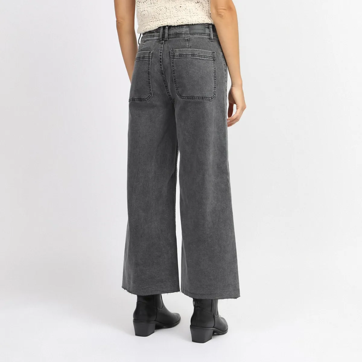 BASEMENT - Jeans Culotte Tiro Medio Basement Mujer Algodón