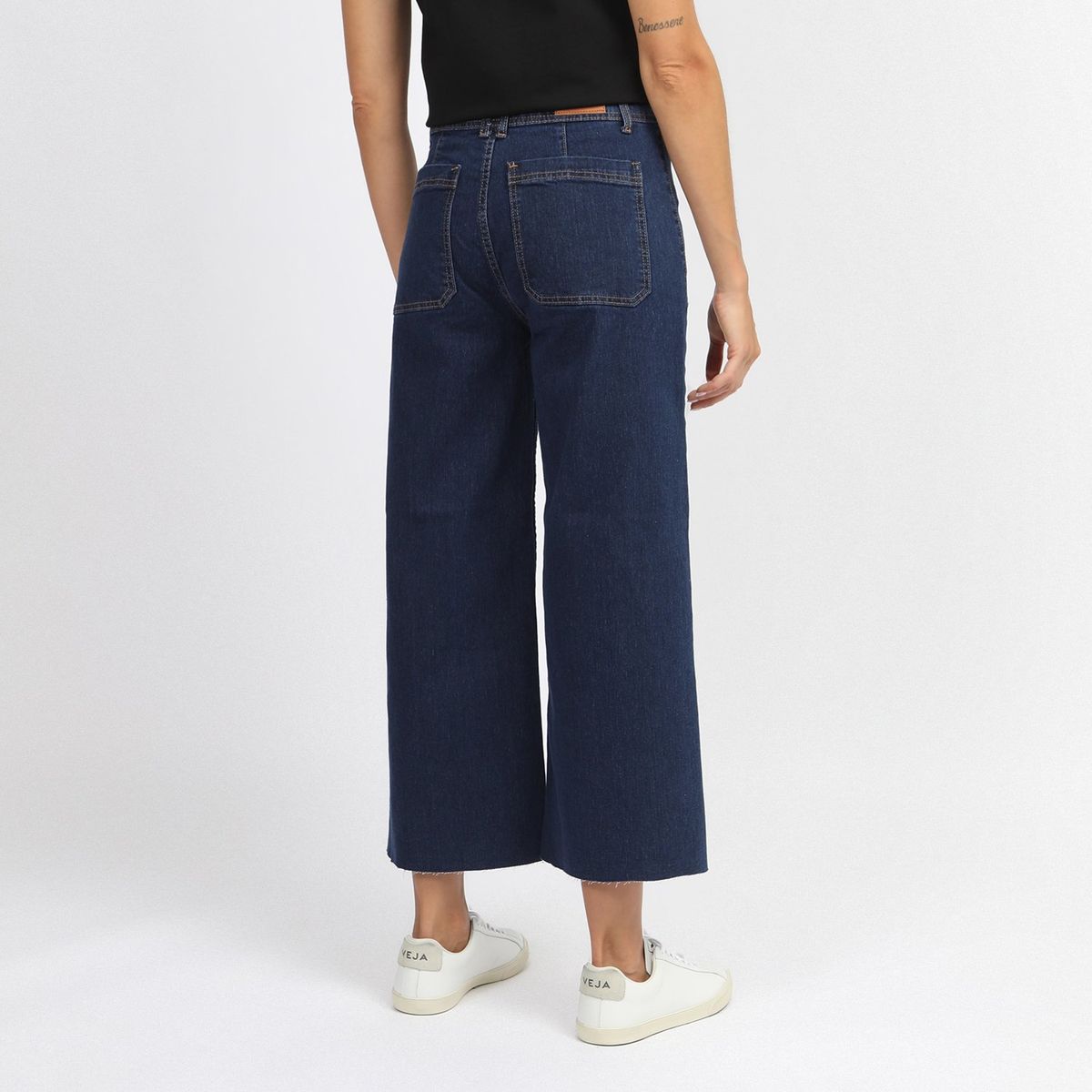 BASEMENT - Jeans Culotte Tiro Medio Basement Mujer Algodón
