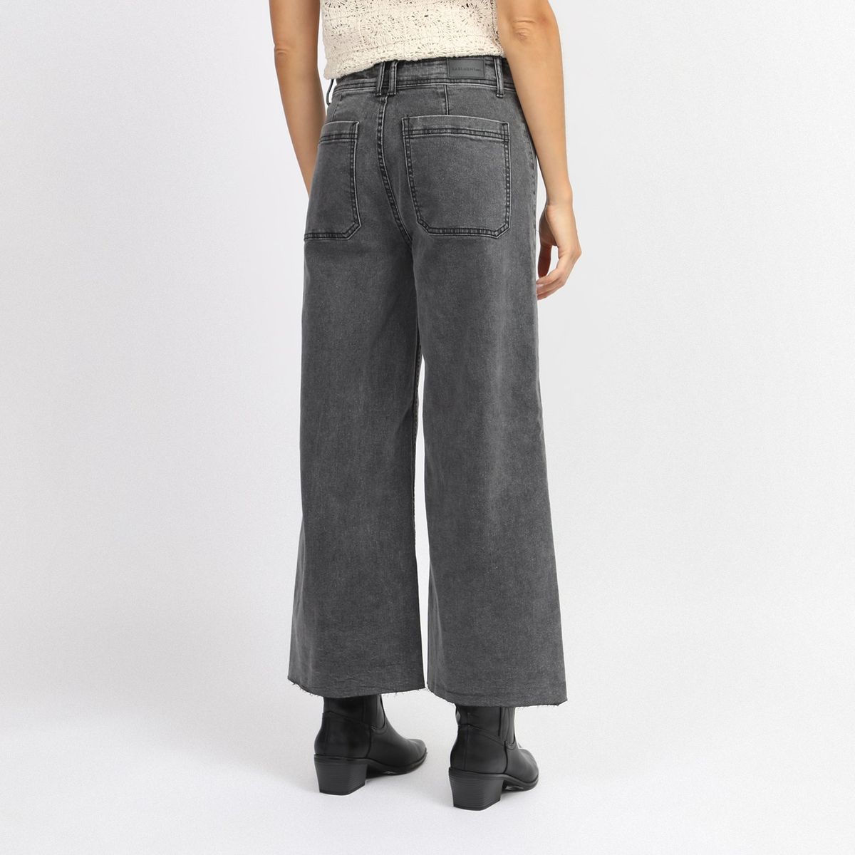 BASEMENT - Jeans Culotte Tiro Medio Basement Mujer Algodón