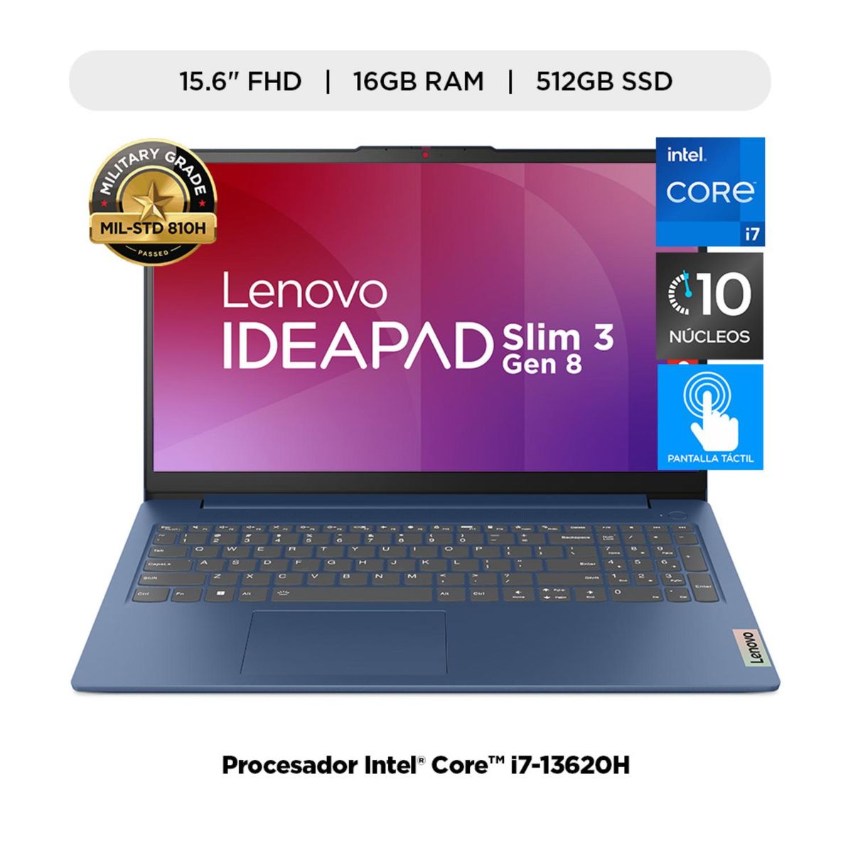 LENOVO - Laptop Intel Core I7 16gb 512gb Ssd Ideapad Slim 3i 13° Gen Fhd Touch