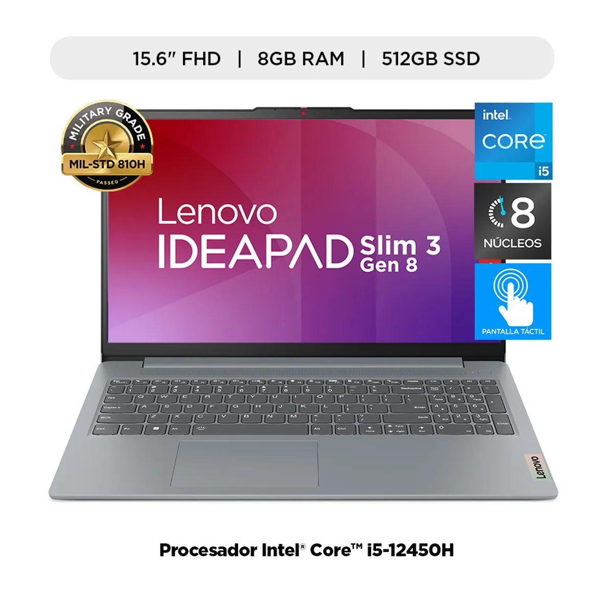 LENOVO - Laptop Intel Core I5 8gb 512gb Ssd Ideapad Slim 3i 12° Gen Fhd Touch