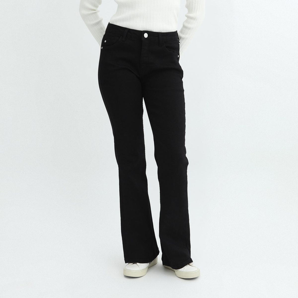 BASEMENT - Jean Flare Tiro Medio Mujer Basement