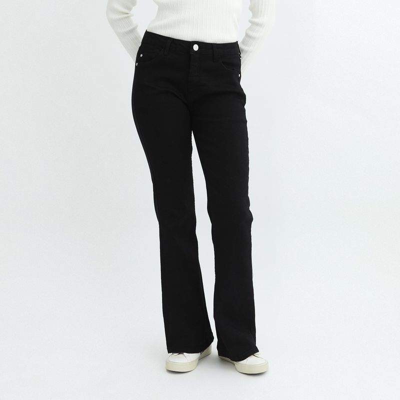 BASEMENT - Jean Flare Tiro Medio Mujer Basement