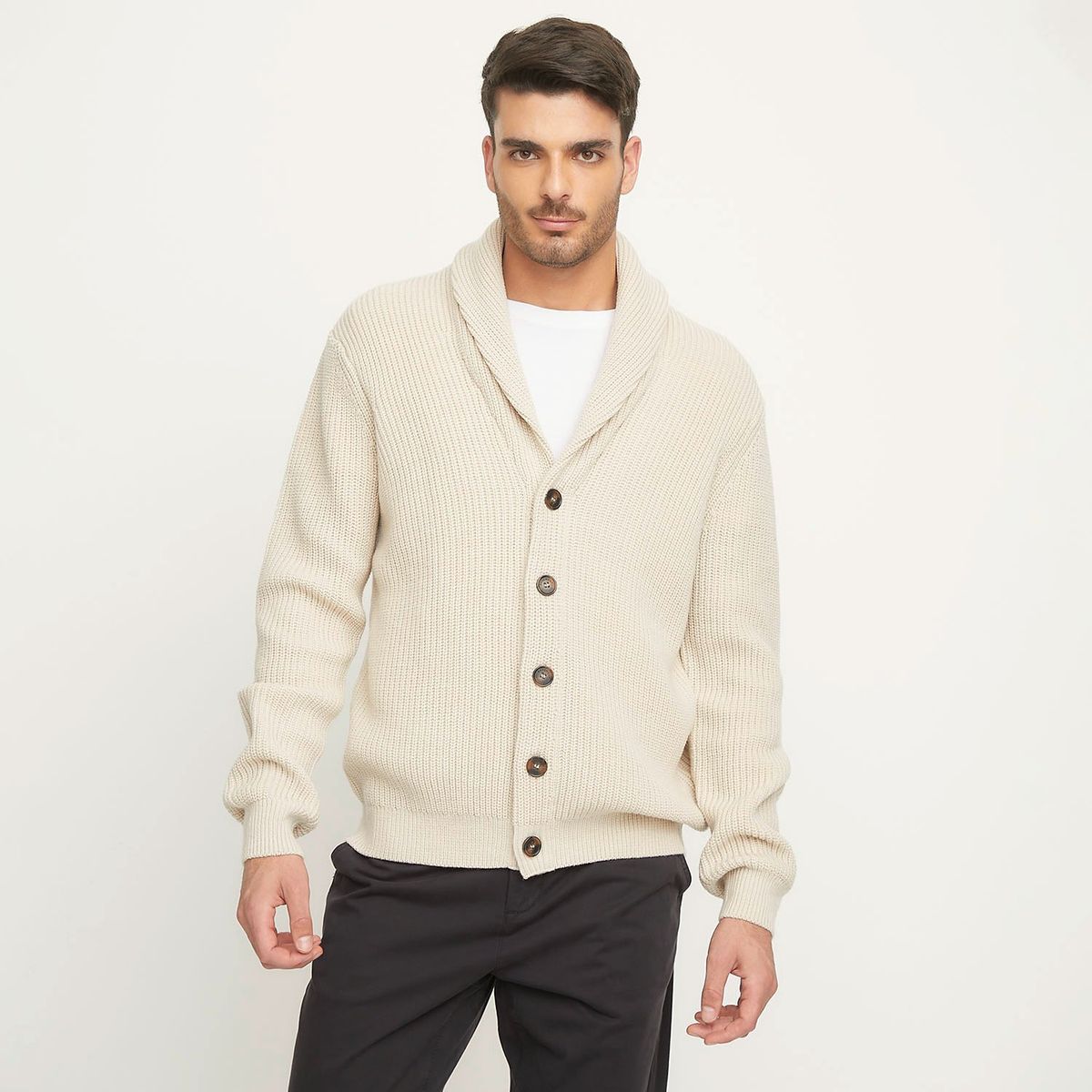 BASEMENT - Cardigan Basement Manga Larga Hombre