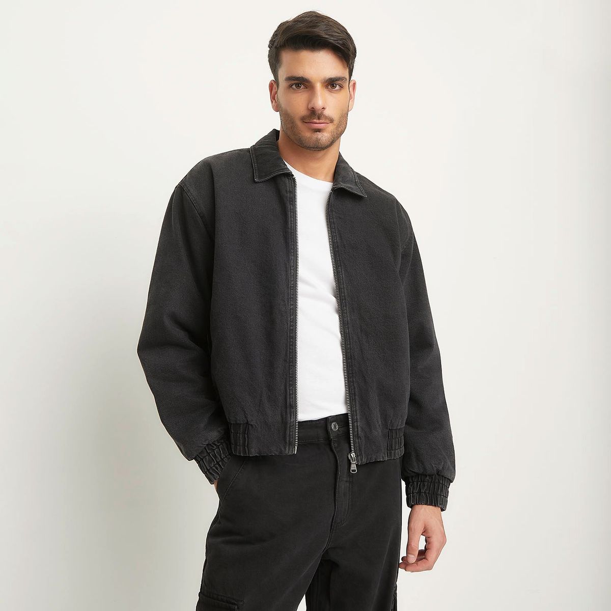 BASEMENT - Casaca Denim Basement Algodón Hombre Manga Larga Casual