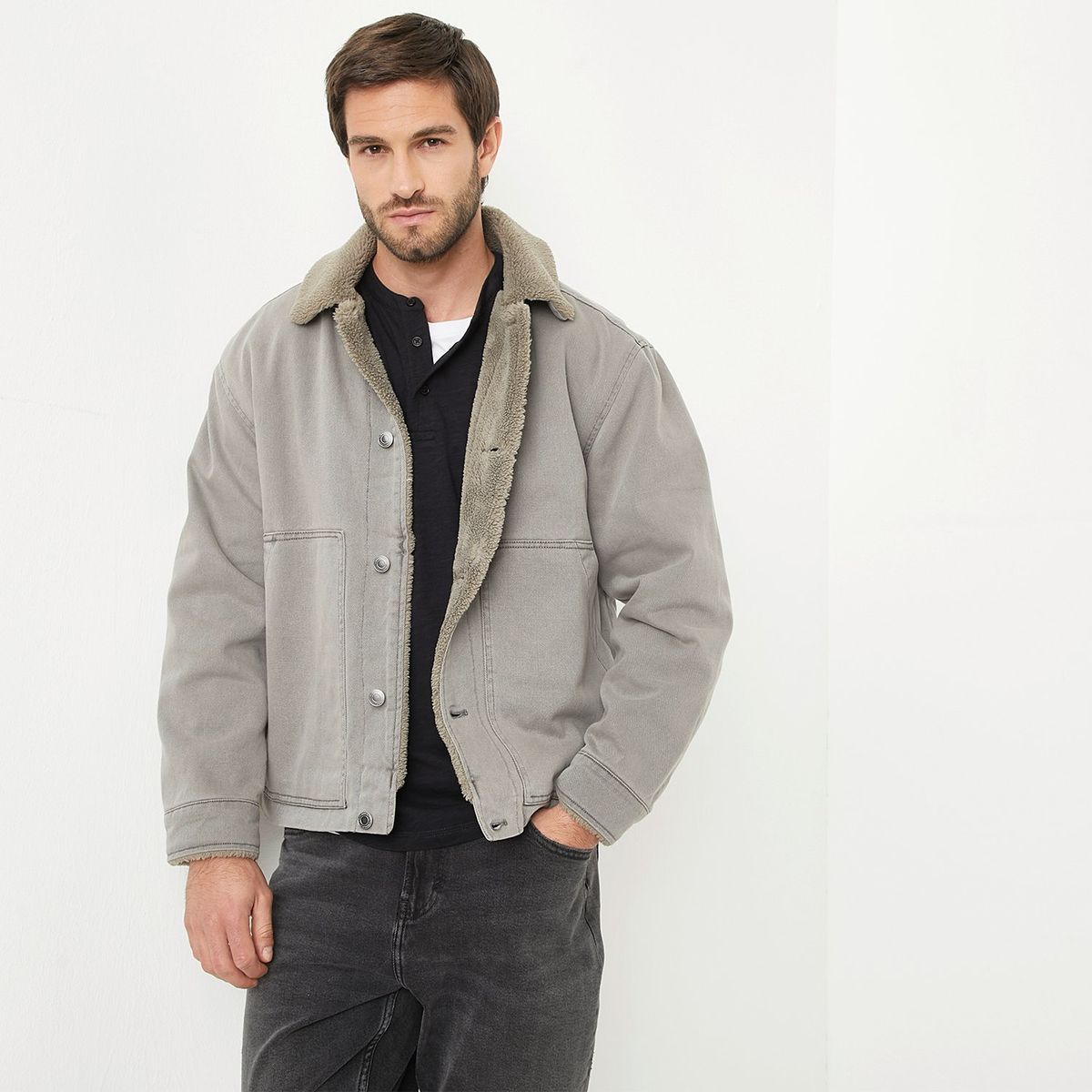 BASEMENT - Casaca Denim 100% Algodón Hombre Basement