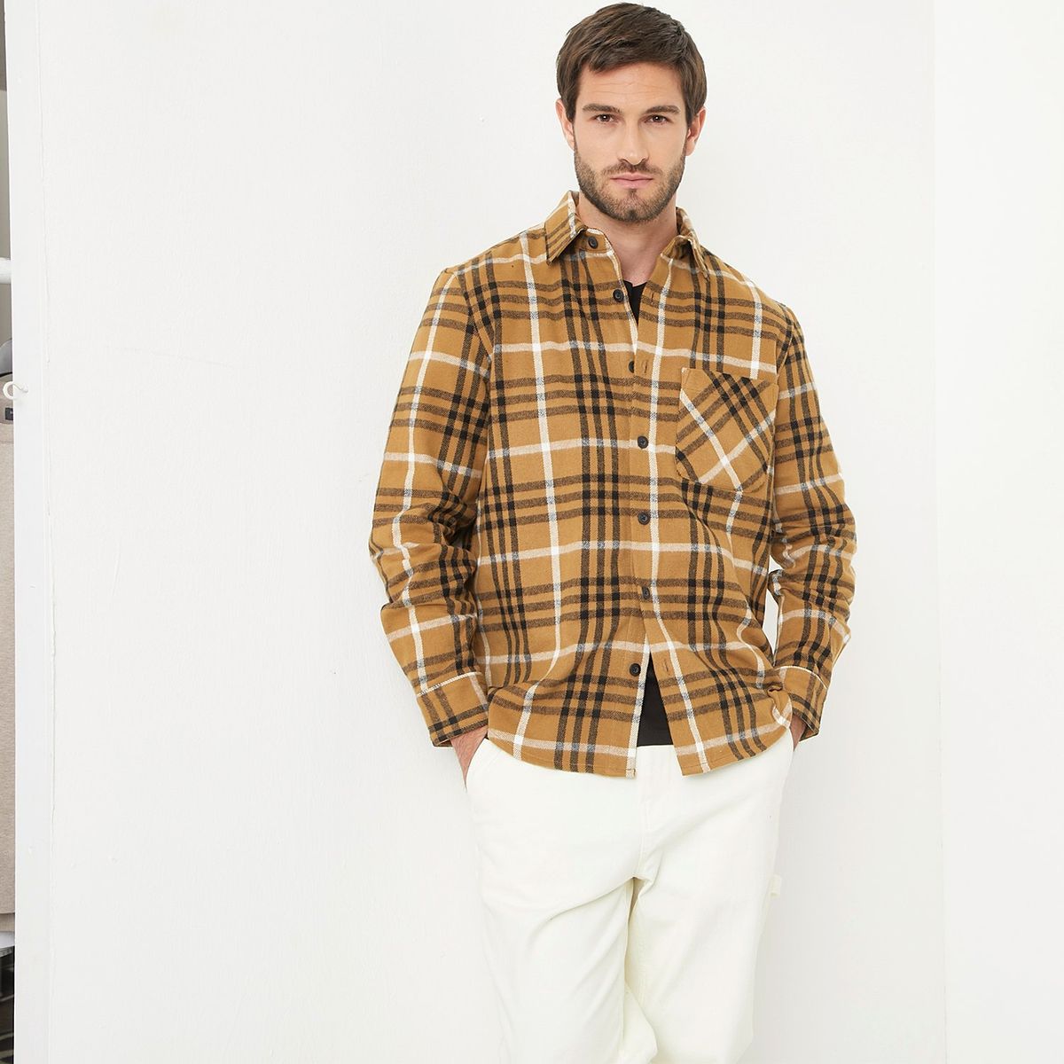 BASEMENT - Camisa Manga Larga Hombre Basement  