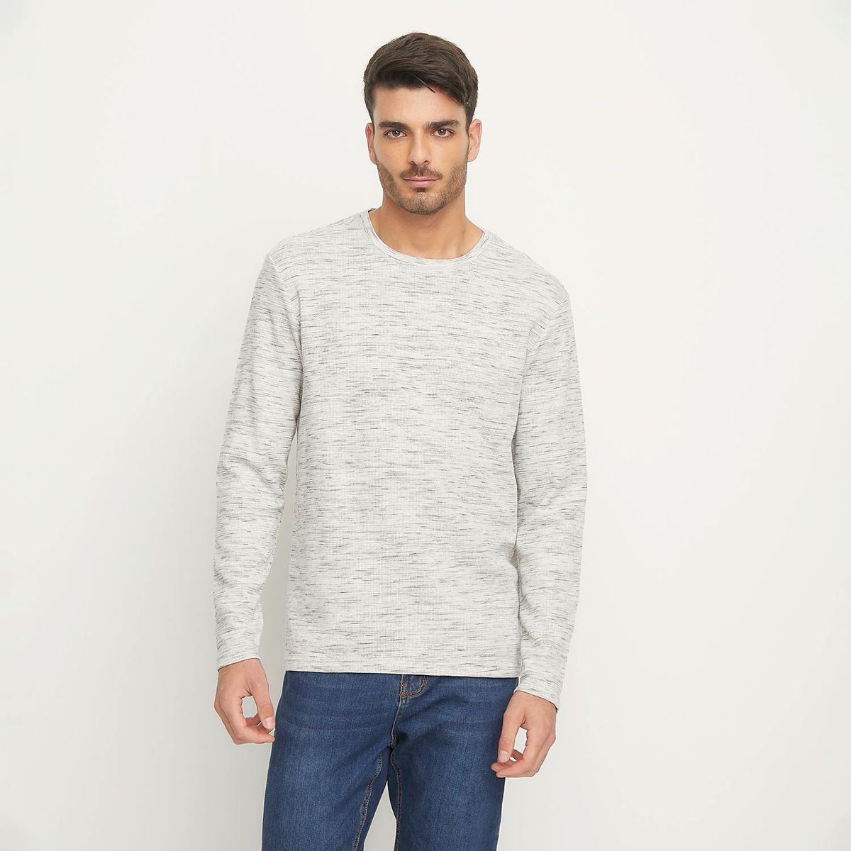 BASEMENT - Polo Manga Larga Casual Algodón Hombre Basement