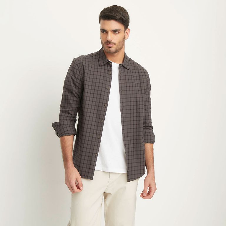 Camisa Manga Larga Check Slim Fit Hombre Basement BASEMENT