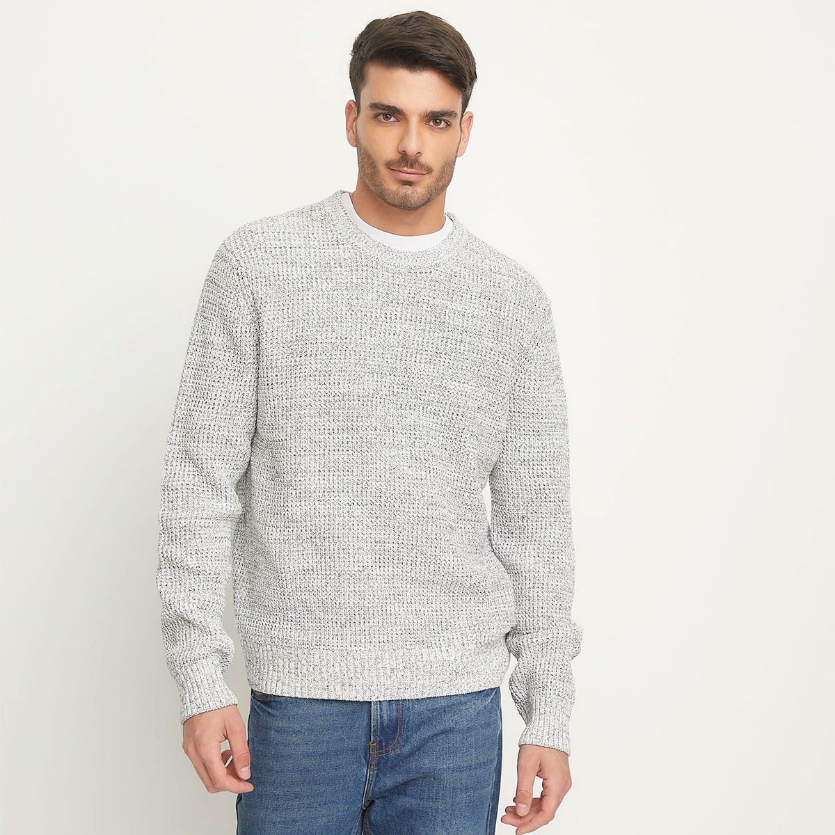 BASEMENT - Chompa Basement Manga Larga Algodón Hombre Cuello Redondo