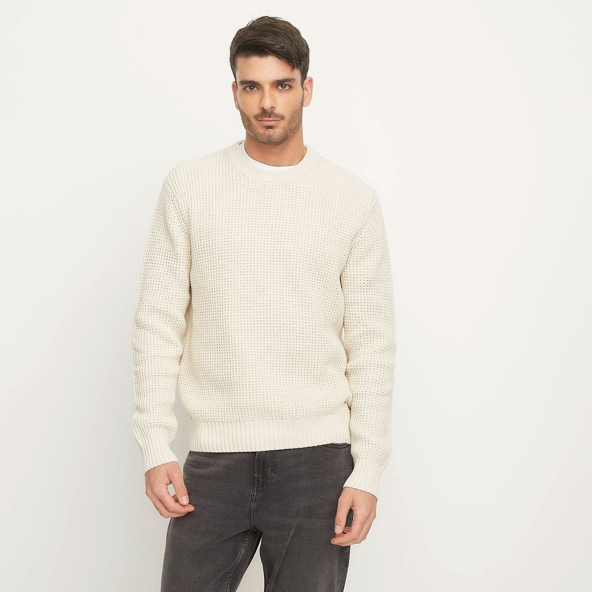 BASEMENT - Chompa Basement Manga Larga Algodón Hombre Cuello Redondo