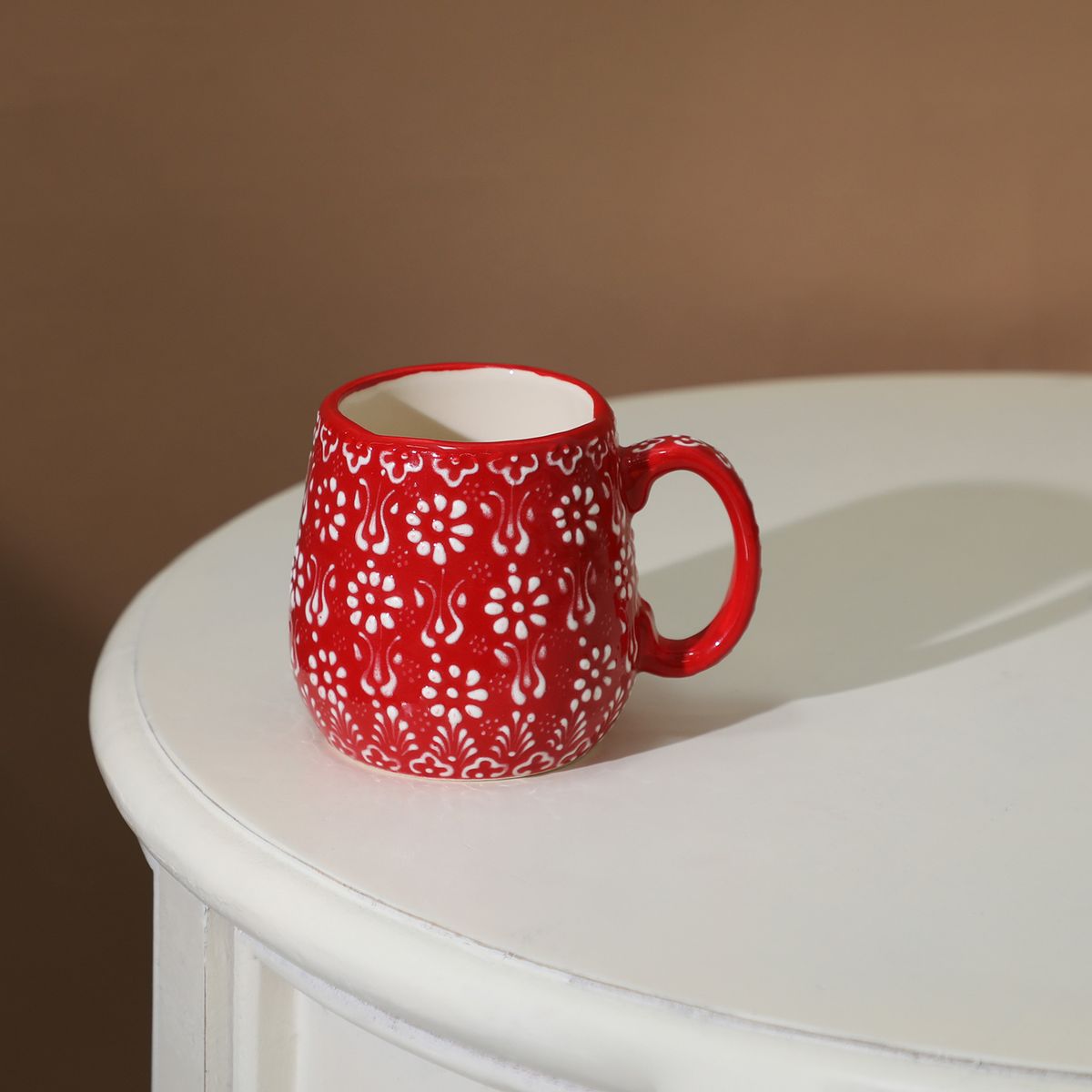 MYTH ARTS - Taza De Cerámica Roja Con Diseño Y Textura 9cm