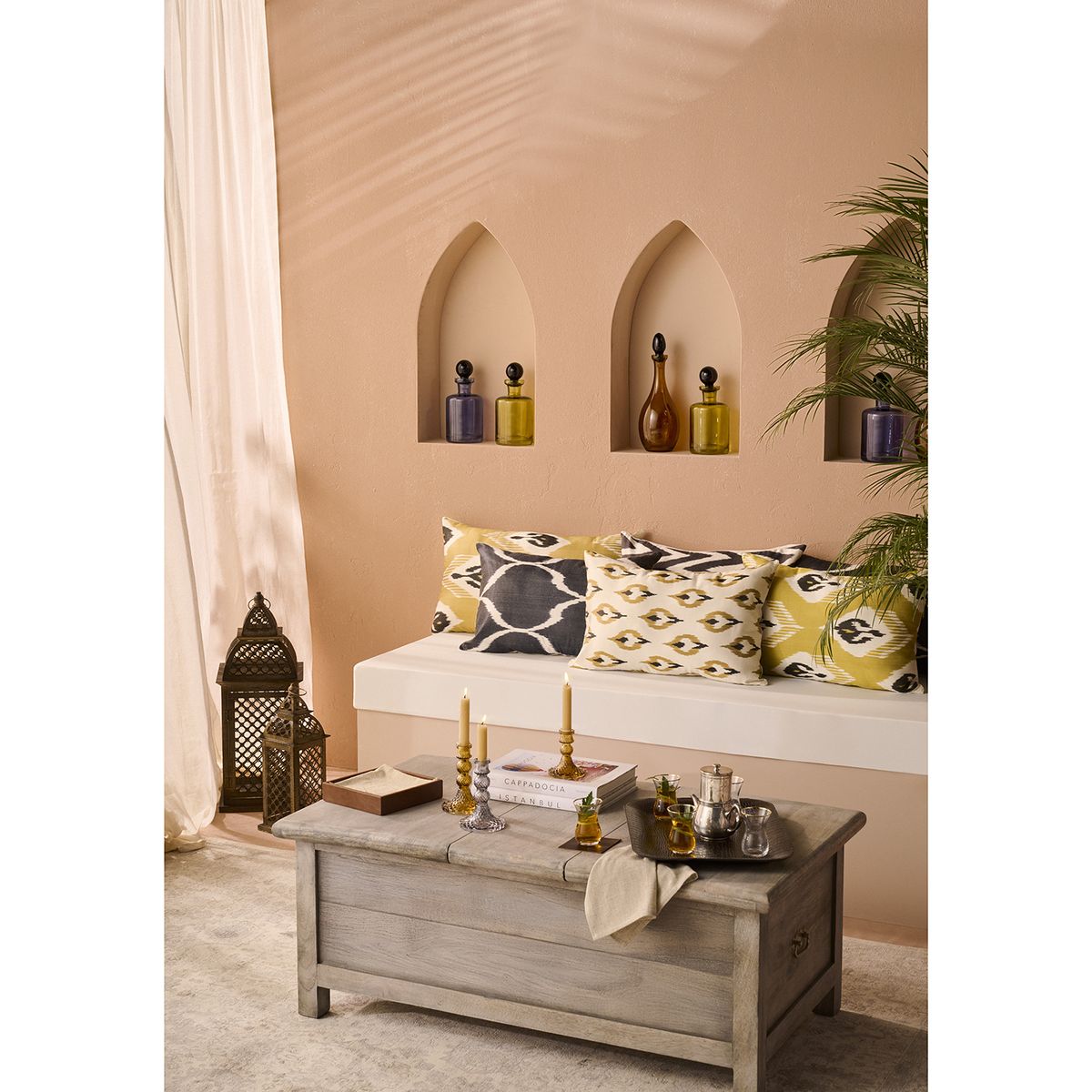 SENCAM - Candelabro Vidrio Carey Gris 10cm