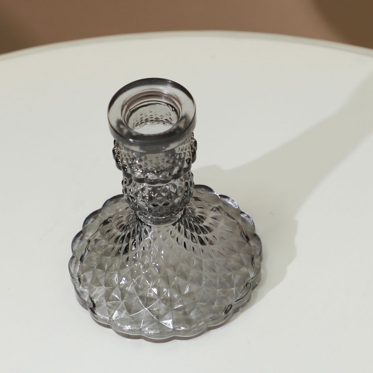 SENCAM - Candelabro Vidrio Carey Gris 10cm