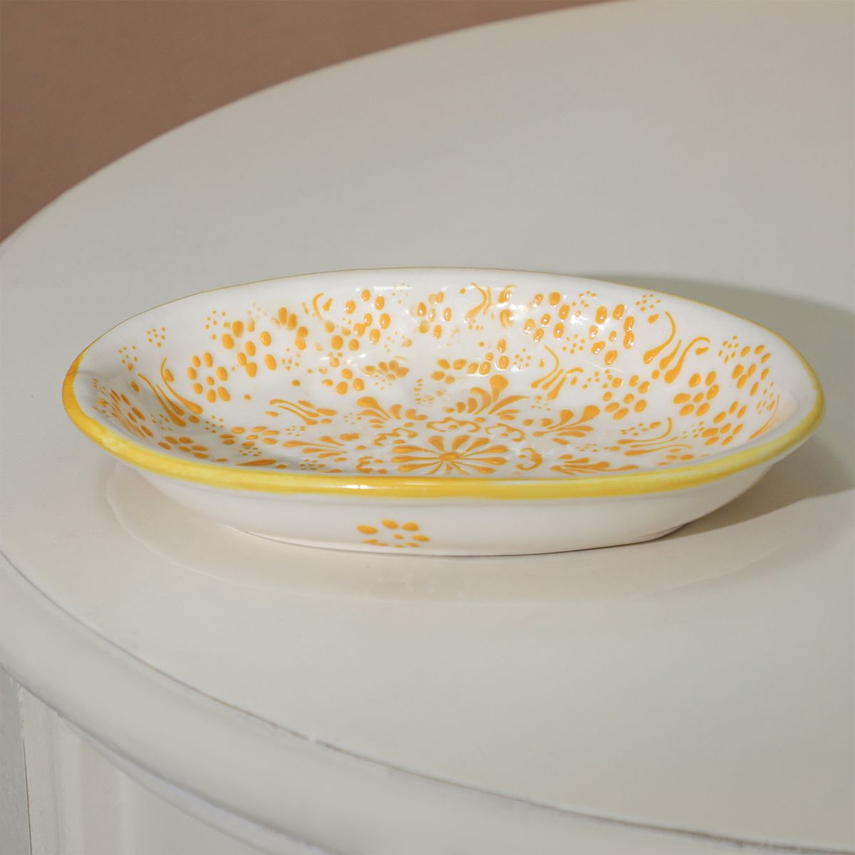 MYTH ARTS - Bowl Oval Amarillo Con Textura 19cm