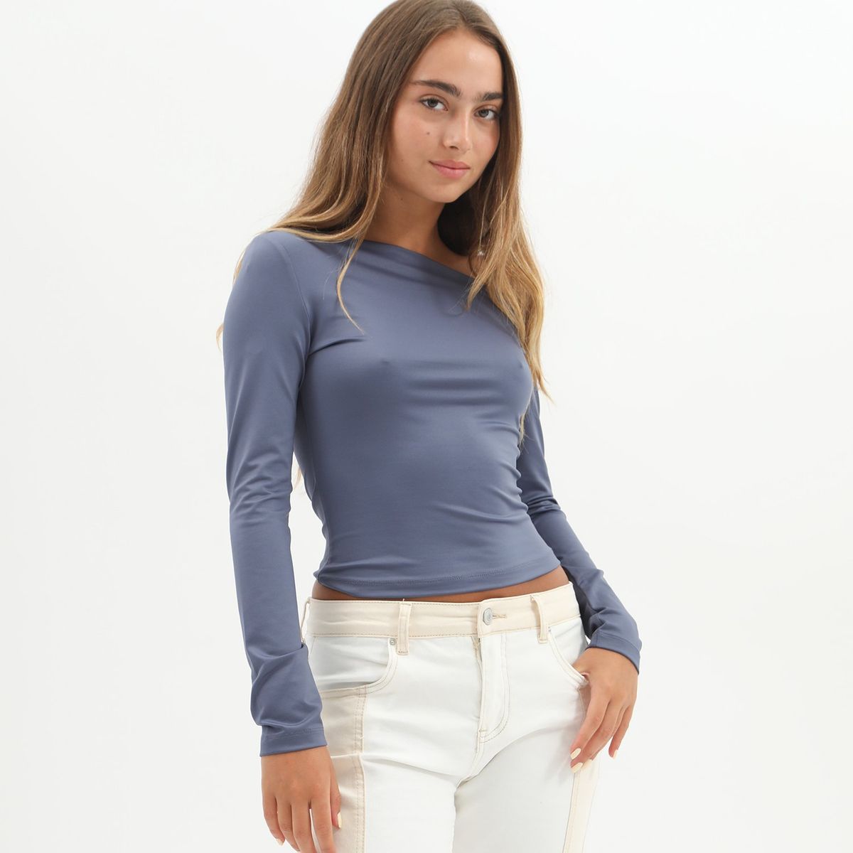 DENIMLAB - Polo Manga Larga Casual Mujer Denimlab