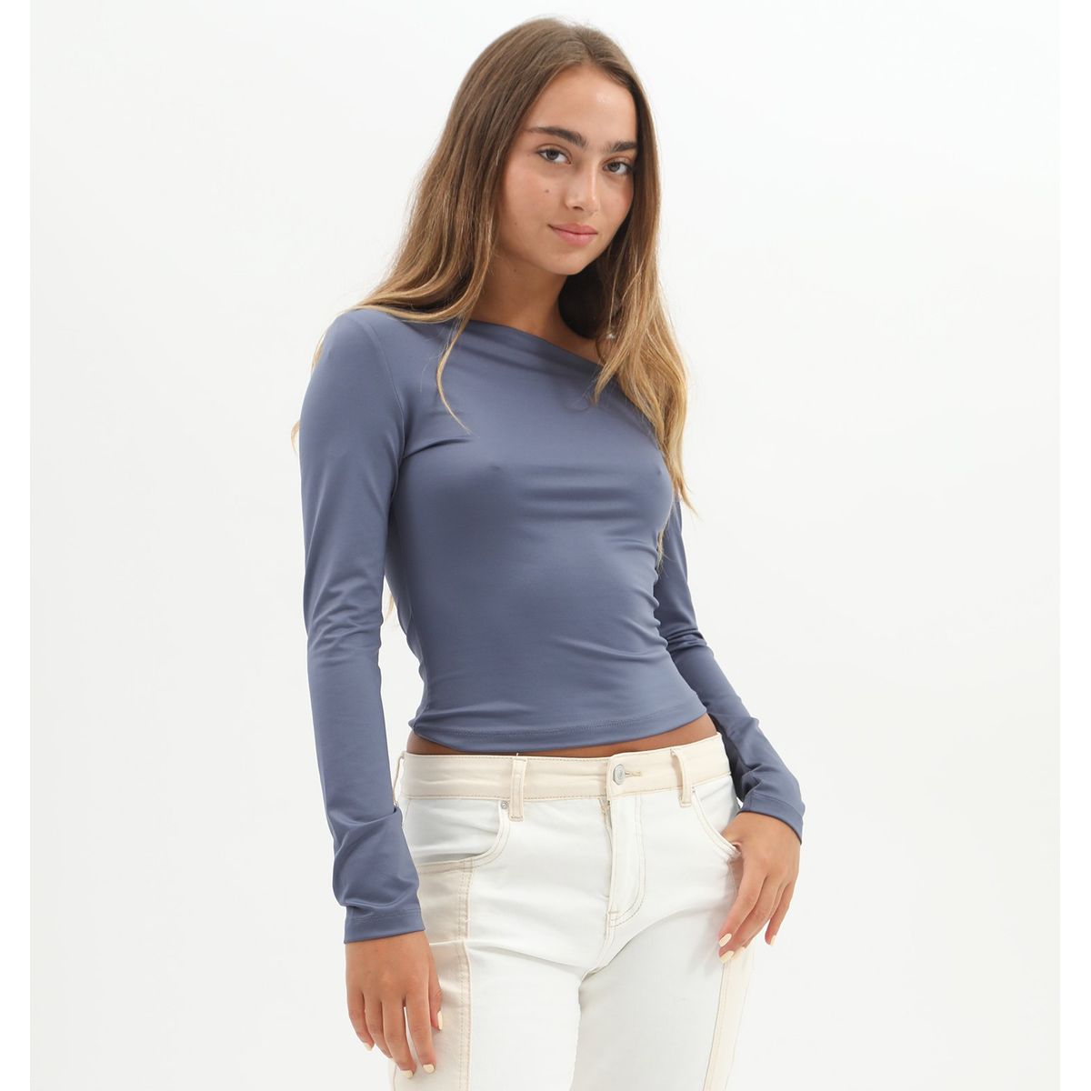 DENIMLAB - Polo Manga Larga Casual Mujer Denimlab