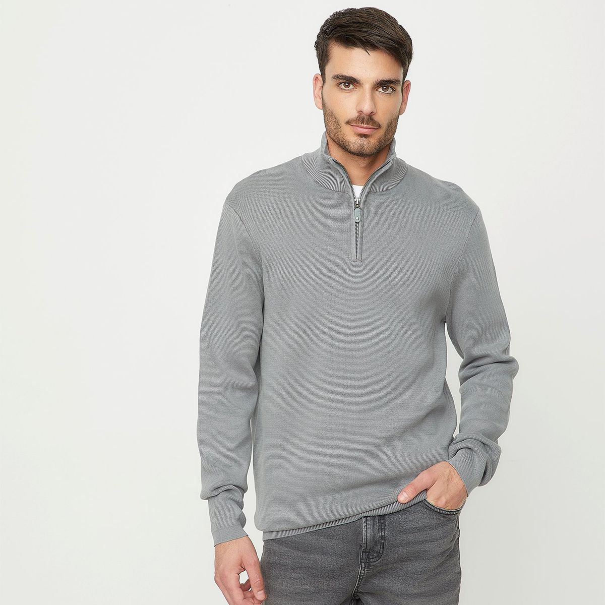 BASEMENT - Chompa Basement Algodón Hombre Cierre Casual