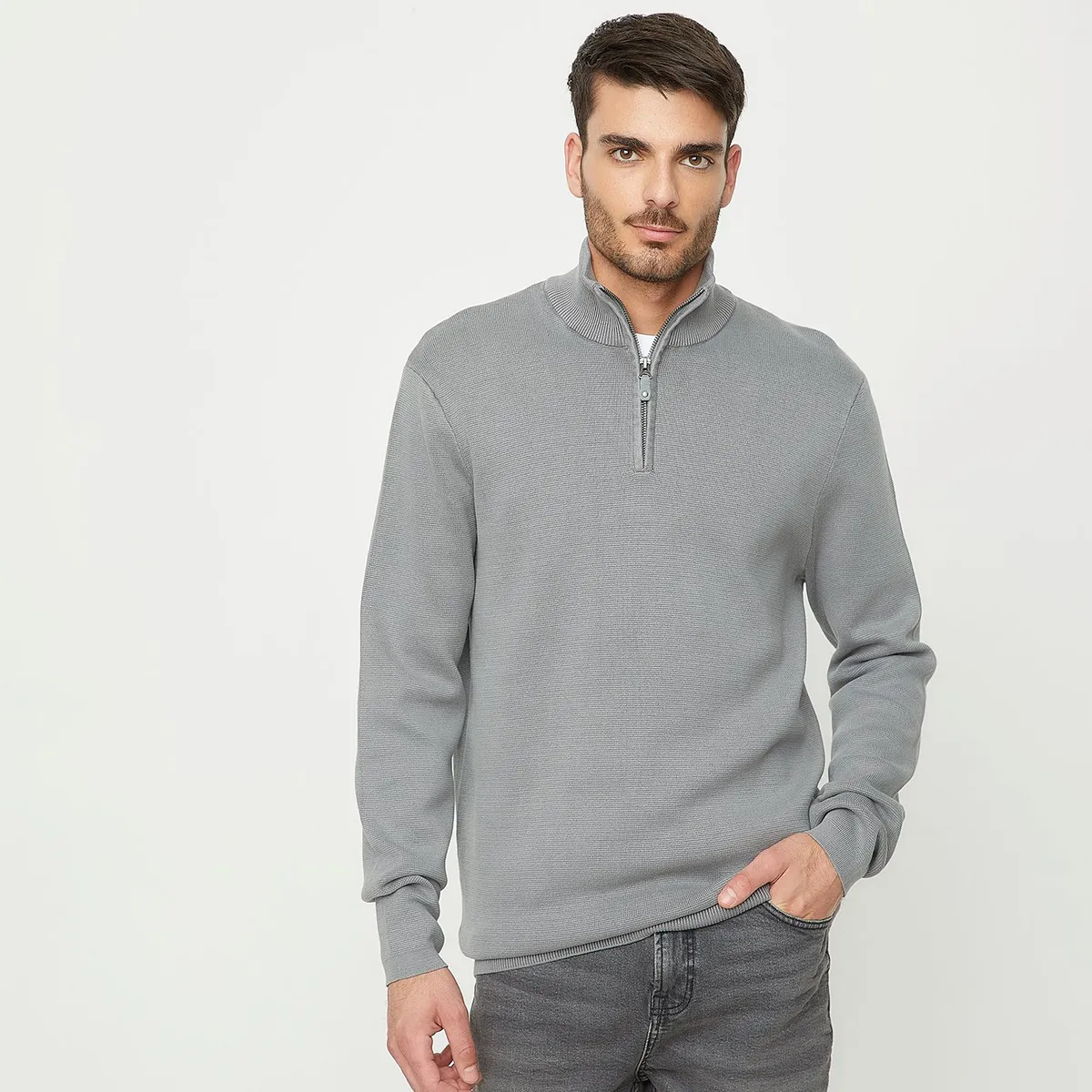 BASEMENT - Chompa Basement Algodón Hombre Cierre Casual