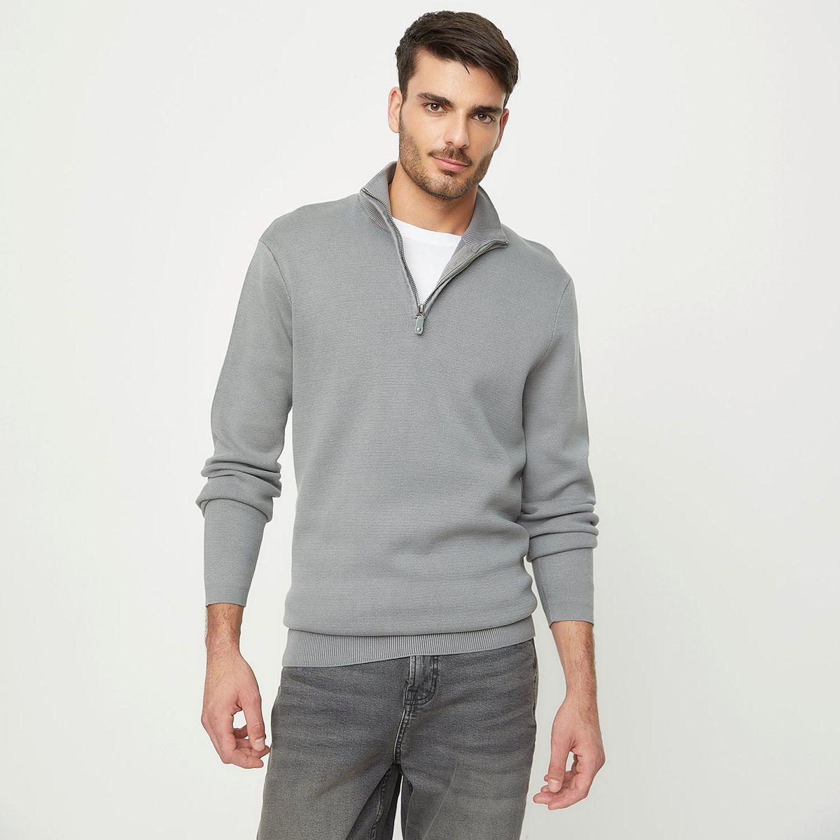 BASEMENT - Chompa Basement Algodón Hombre Cierre Casual