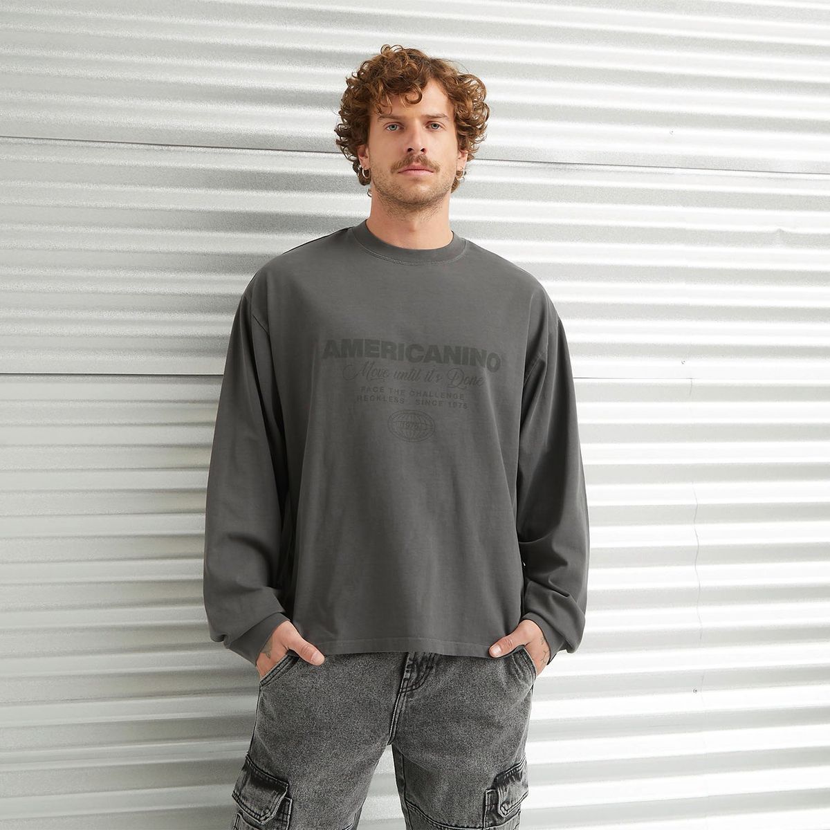 DENIMLAB - Polera Manga Larga Relaxed Fit Hombre Denimlab