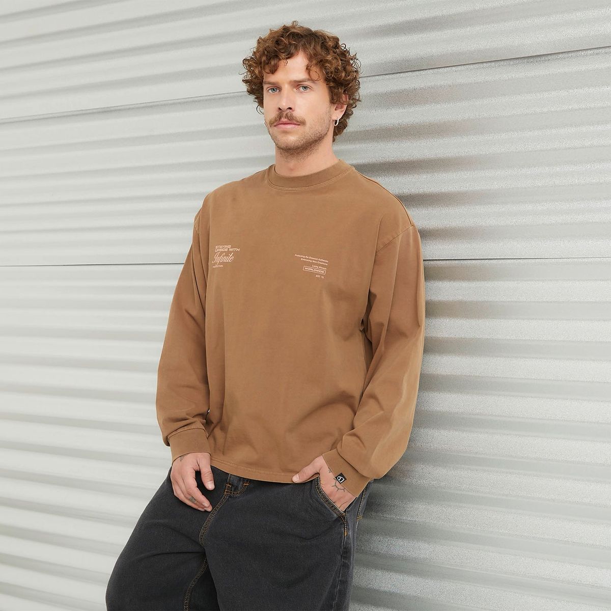 DENIMLAB - Polera Manga Larga Relaxed Fit Hombre Denimlab