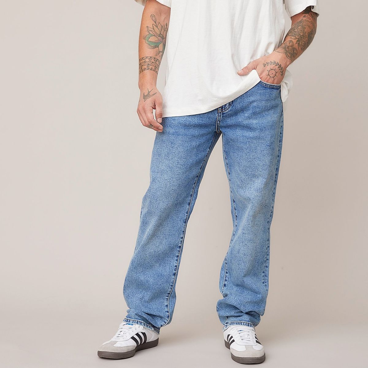 DENIMLAB - Jeans Straight Denimlab Hombre Algodón Tiro Medio Azul