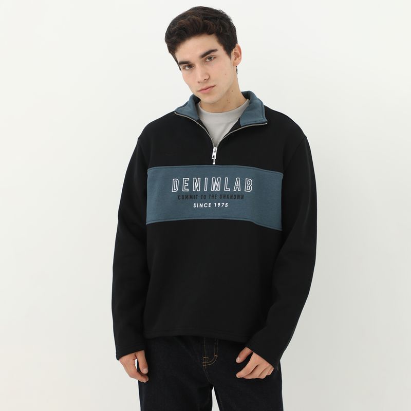 DENIMLAB - Chompa Algodón Medio Cierre Hombre Denimlab