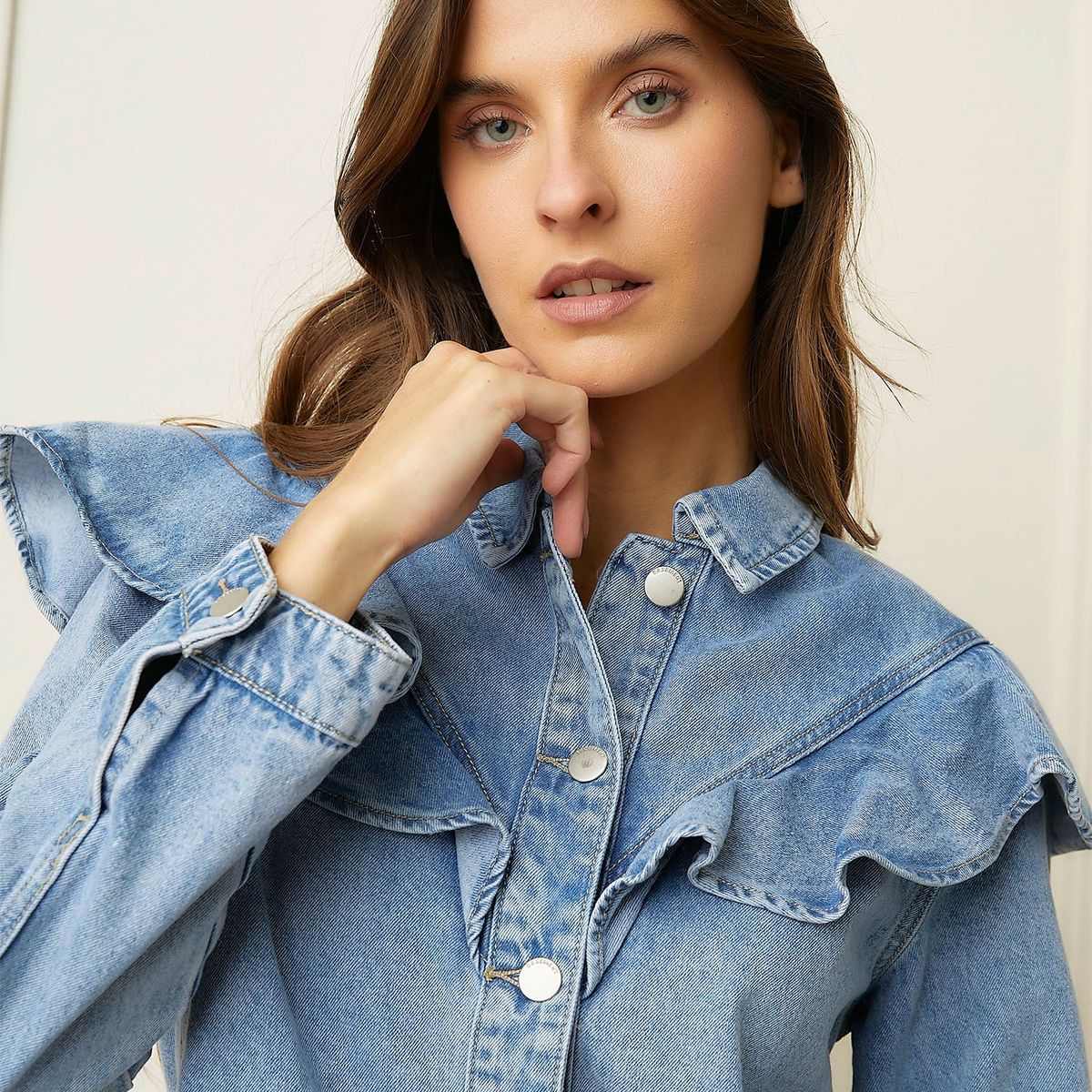 BASEMENT - Blusa Manga Larga 100% Algodón Mujer Basement